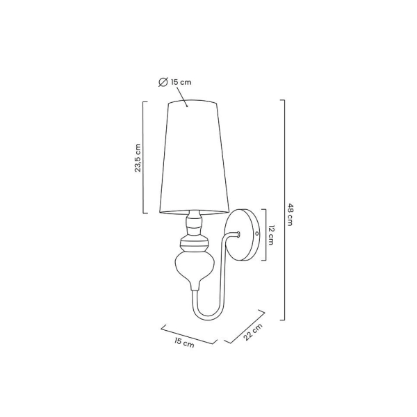 MOOSEE lampa ścienna QUEEN 15 złota